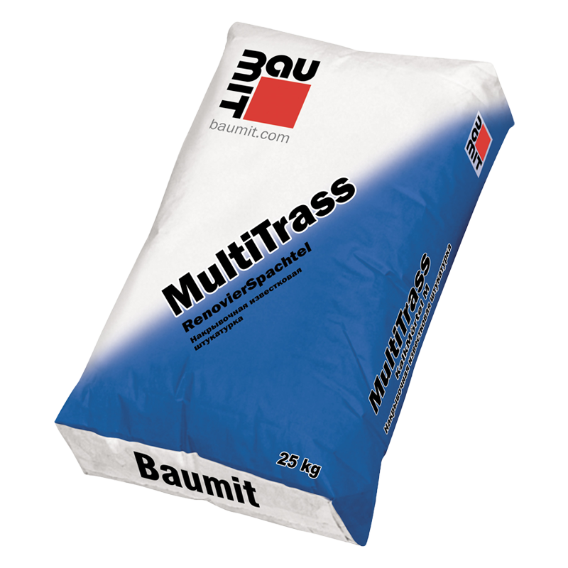 Ремонтная шпаклевка Baumit MultiTrass - минеральная смесь для внутренних и фасадных работ