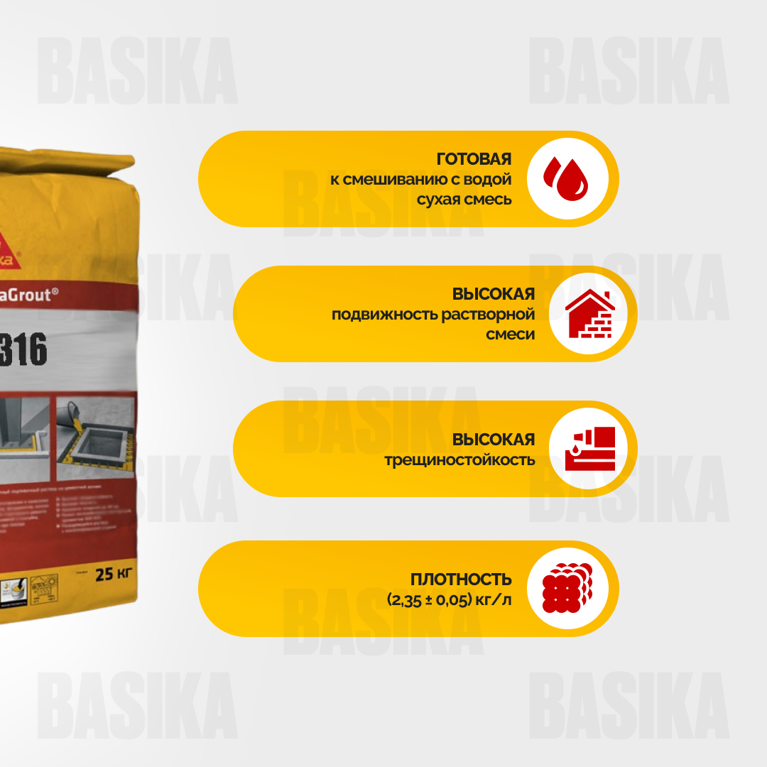 SikaGrout ® - 316 Цементный подливочный раствор для высокоточной подливки оборудования