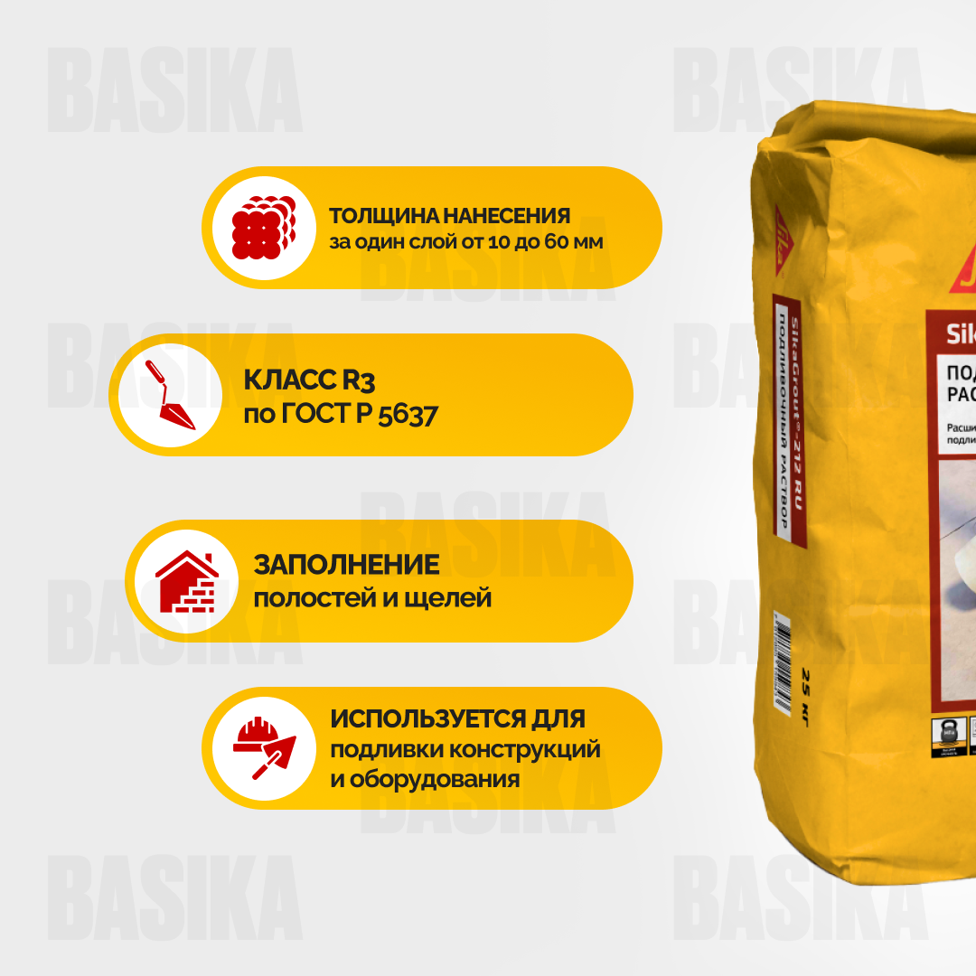 SikaGrout ® - 212 RU Цементный подливочный и ремонтный раствор расширяющийся